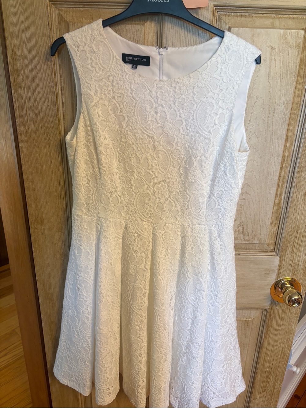 Jones New York Ivory Lace Sleeveless Fit & Flare Dress